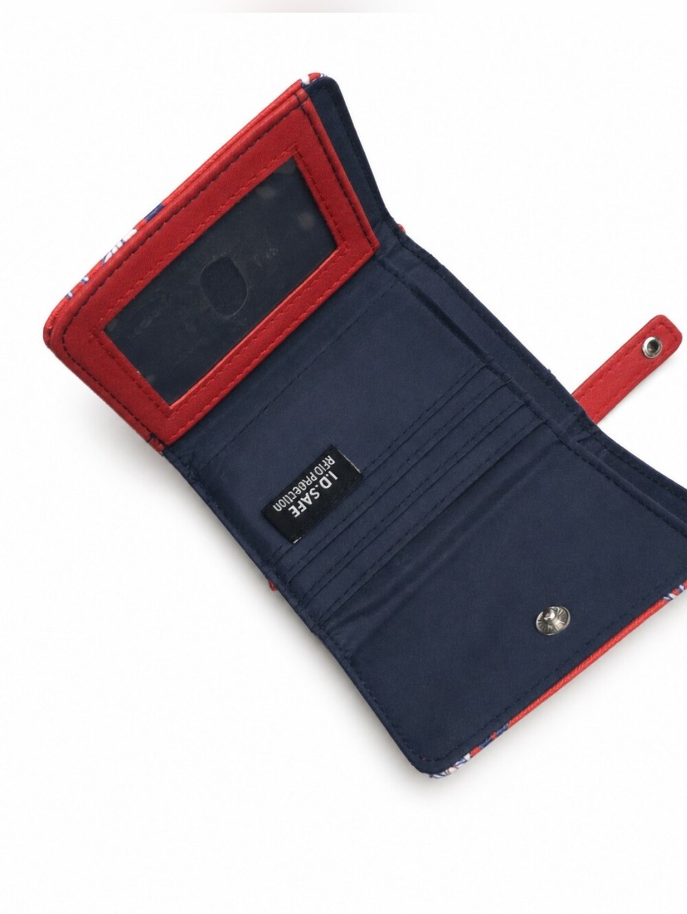 Nautica Red Rope Plaid Trifold Wallet Mini Coin Purse - Picture 3 of 3